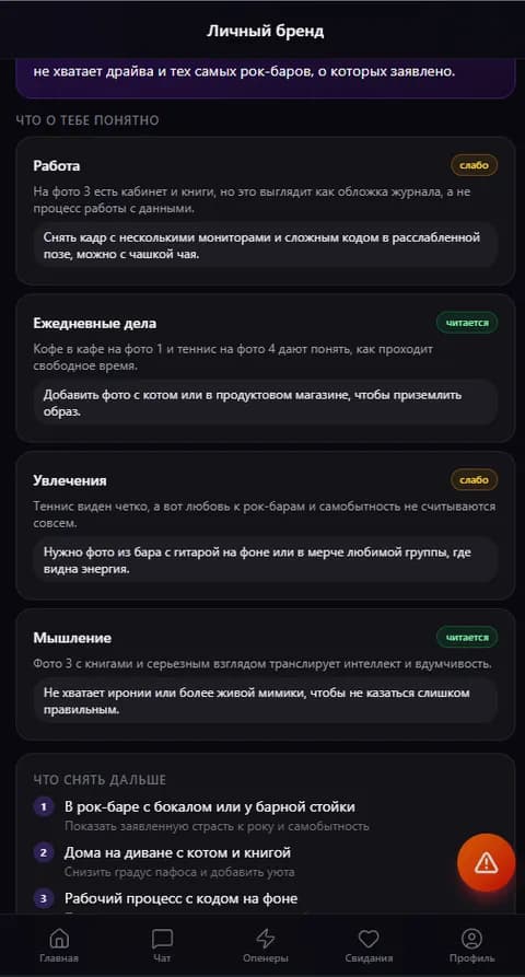Разбор онлайн-образа: что читается по профилю и чего не хватает